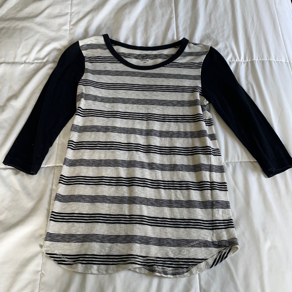 J.Crew Striped Baseball Tee